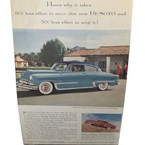 Vintage 1953 De Soto Fire Dome F-8 Powermaster Six Ad Advertisement